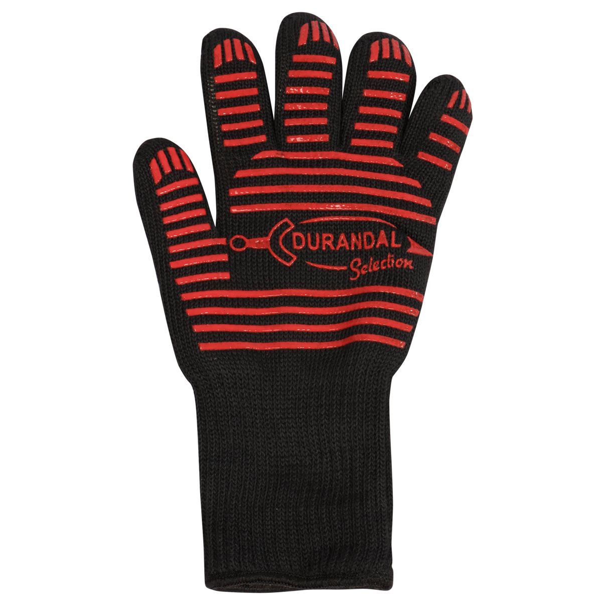 Gant anti-chaleur ambidextre taille unique rouge et noir