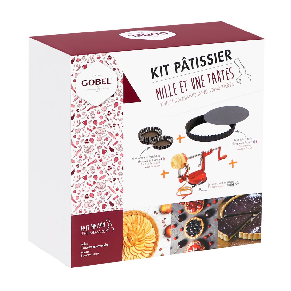 Kit 1001 tartas (1 molde para tarta, 6 tartaletas, 1 pelapapas)